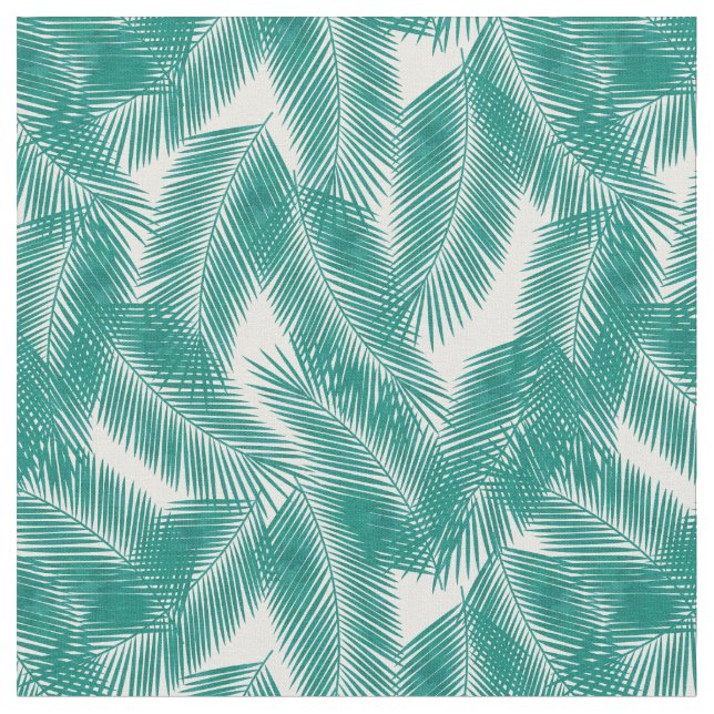 Tela Patrón de hojas tropicales verdes (De cerca)