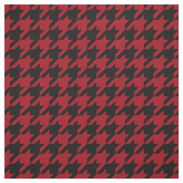 Tela Patrón de Houndstap negro rojo Cranberry #2M (Retal)