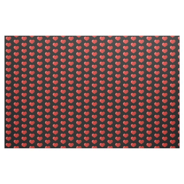 Tela Patrón de iconos cardíacos 3D ("Cuarto gordo" (fat quarter))