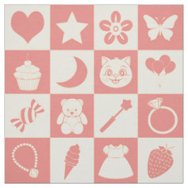Tela Patrón de Iconos de color rosa crudo y moderno
