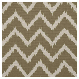 Tela Patrón de Ikat Chevron - Taupe y beige