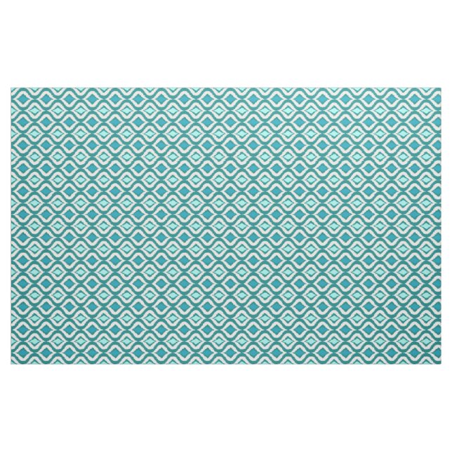 Tela Patrón de Ikat de Moda Retro Verde azulada Turques (Yarda)