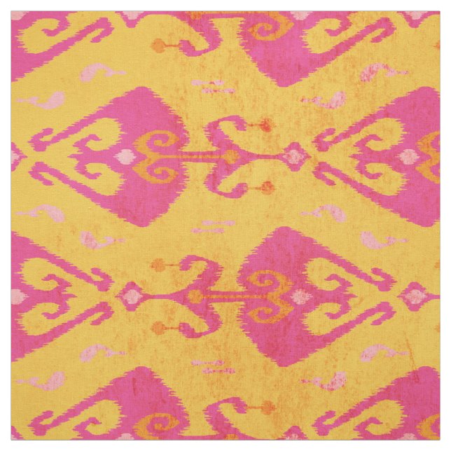 Tela Patrón de ikat rosa amarillo moda moderna (Retal)