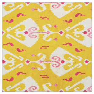 Tela Patrón de ikat rosa amarillo moda moderna
