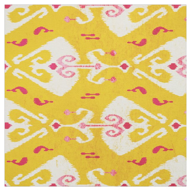 Tela Patrón de ikat rosa amarillo moda moderna (Retal)
