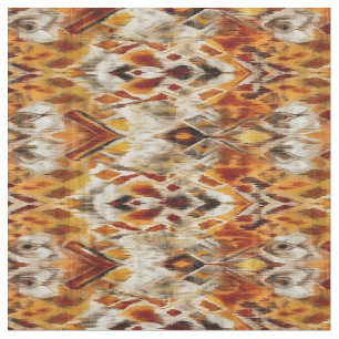 Tela Patrón de ikat tribal Boho Naranja moderno