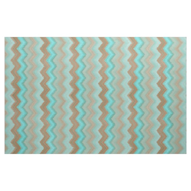 Tela Patrón de ikat zigzag azul turquesa Aqua ("Cuarto gordo" (fat quarter))