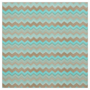 Tela Patrón de ikat zigzag azul turquesa Aqua