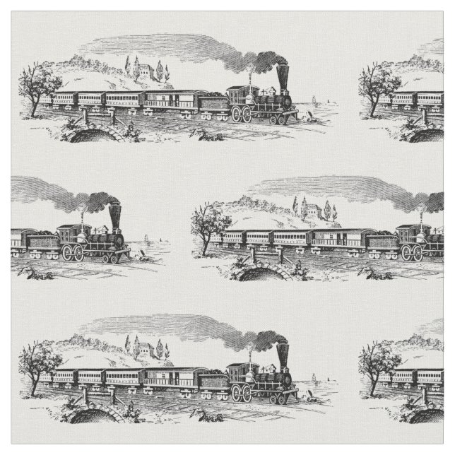 Tela Patrón de Ilustracion del tren de vapor de vapor (De cerca)