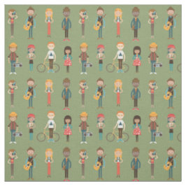 Tela Patrón de Ilustraciones de personas con Personaliz