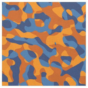 Tela Patrón de impresión de camuflaje azul y Naranja