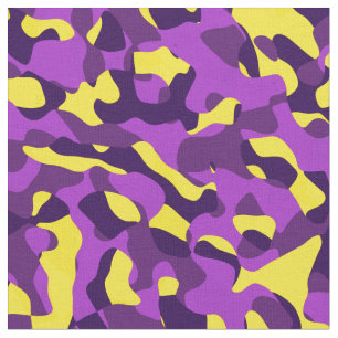 Tela Patrón de impresión de camuflaje morado y amaril