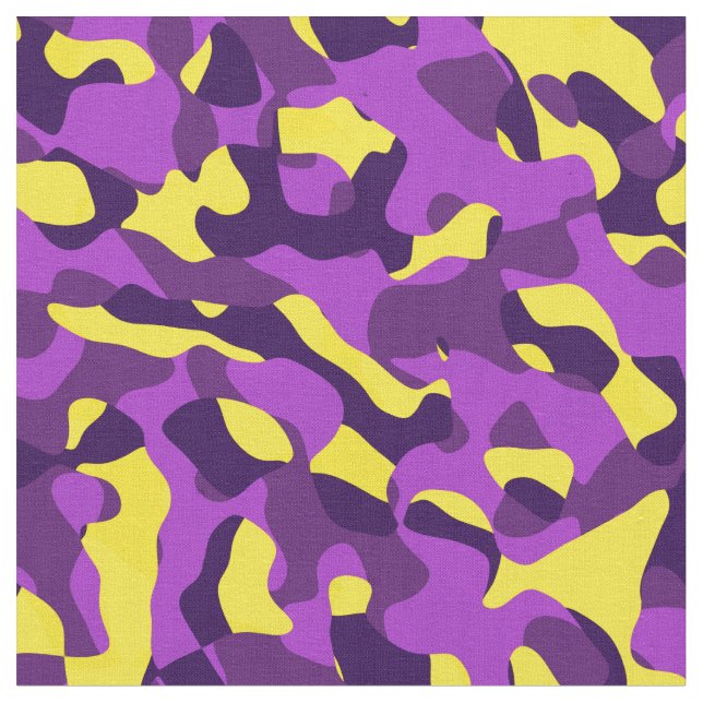 Tela Patrón de impresión de camuflaje morado y amarillo (De cerca)