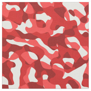 Tela Patrón de impresión de camuflaje rojo y blanco