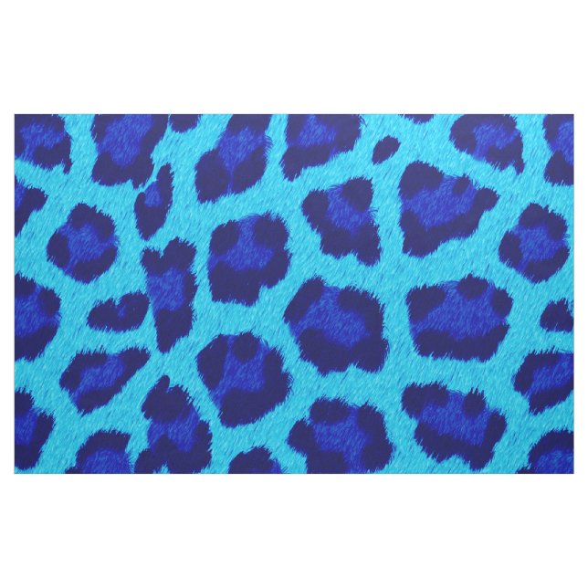 Tela Patrón de impresión de leopardo azul ("Cuarto gordo" (fat quarter))