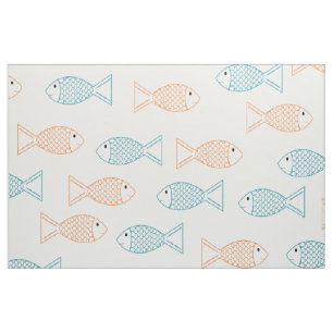 Tela Patrón de impresión de peces de carpa de Koi/ pez 