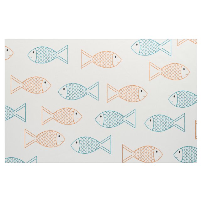 Tela Patrón de impresión de peces de carpa de Koi/ pez  ("Cuarto gordo" (fat quarter))