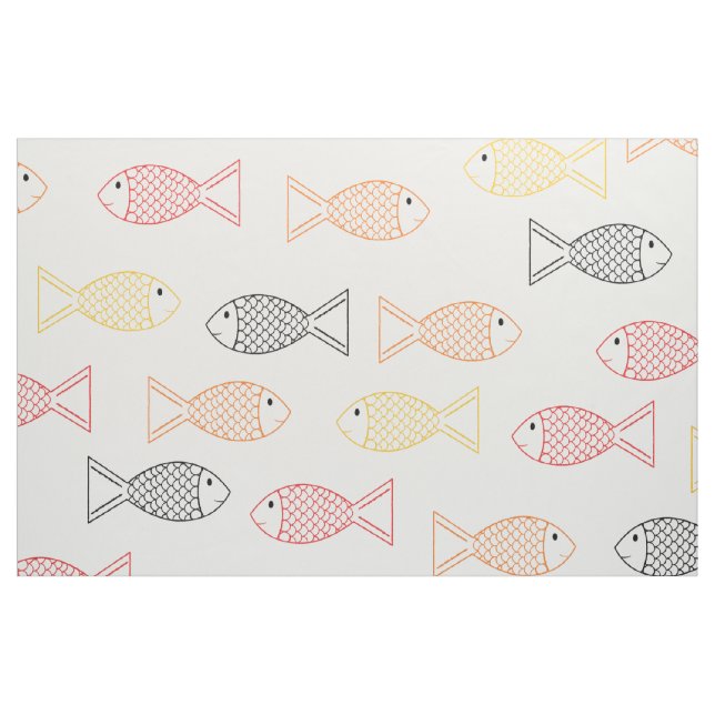 Tela Patrón de impresión de peces de carpa de Koi/ pez  ("Cuarto gordo" (fat quarter))