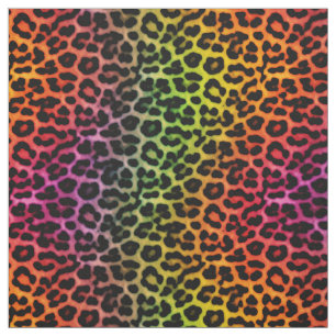 Tela Patrón de impresión de puntos leopardo arco iris