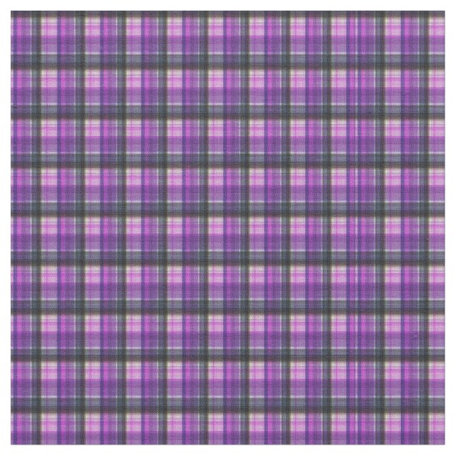 Tela Patrón de impresión morado de tartán, (De cerca)