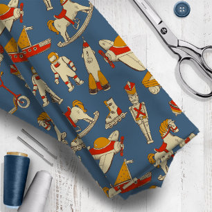 Tela Patrón de juguete de época rojo/dorado ID783