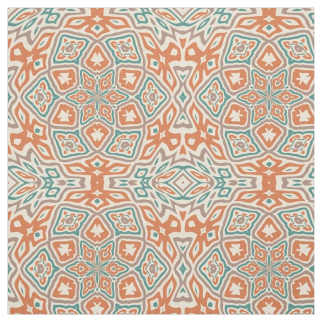 Tela Patrón de Kaleidoscopio de Taupe Verde azulado Tur (Retal)