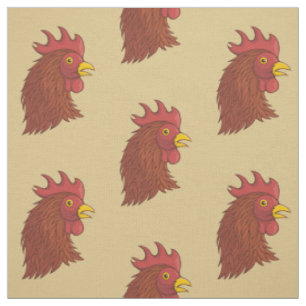 Tela Patrón de la cabeza del gallo rojo