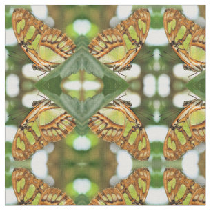 Tela Patrón de la mariposa verde posando la naturaleza
