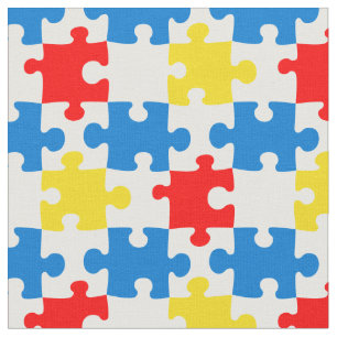 Tela Patrón de la pieza del rompecabezas de color brill