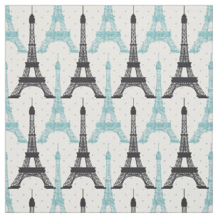 Tela Patrón de la Torre Eiffel de la Moda Aqua