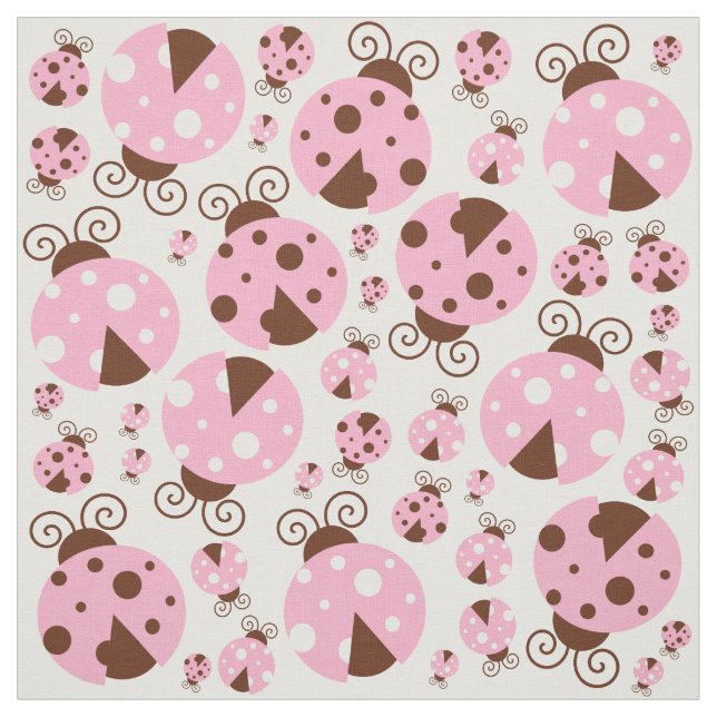 Tela Patrón De Ladybugs, Cute Ladybugs, Pink Ladybugs (Retal)