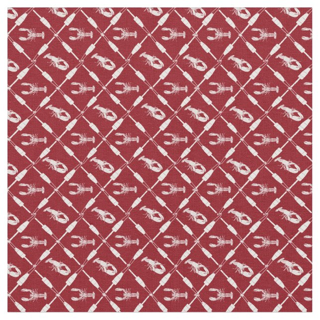 Tela Patrón de langostas y boyas náuticas ilustrado (De cerca)