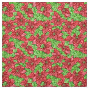 Tela Patrón de las acuarelas de Poinsettia