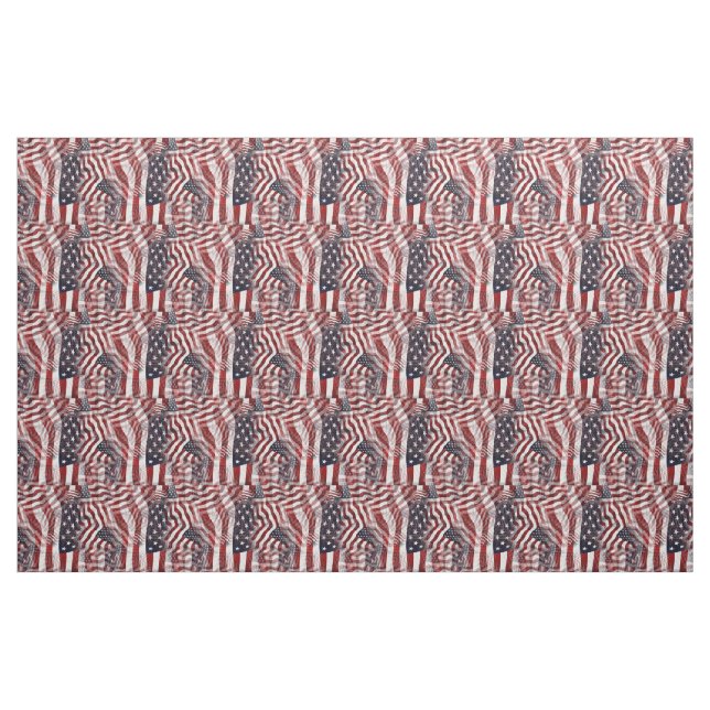 Tela Patrón de las estrellas de las franjas azules roja ("Cuarto gordo" (fat quarter))