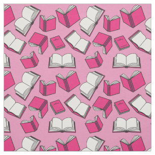 Tela Patrón de Lector de Libros Rosa