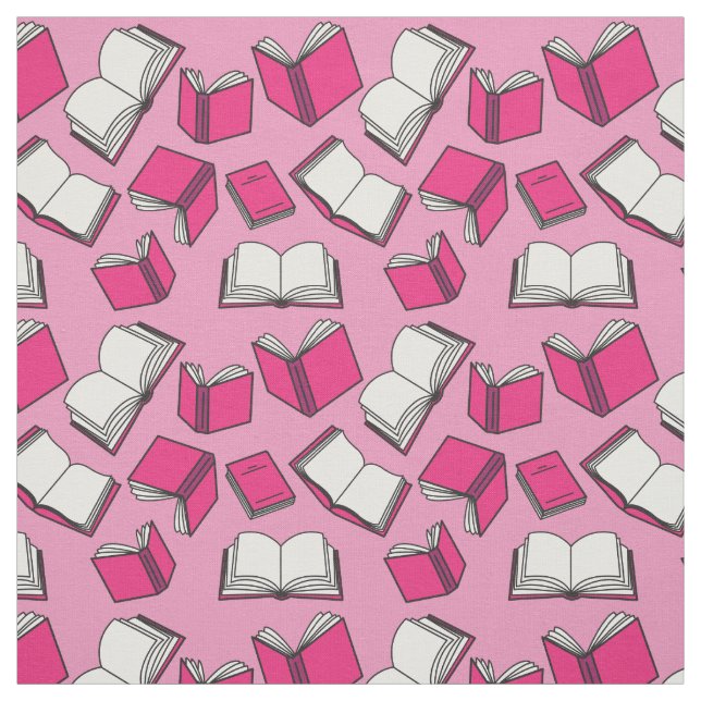 Tela Patrón de Lector de Libros Rosa (Retal)