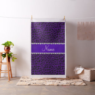 Tela Patrón de leopardo púrpura de nombre personalizado