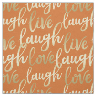 Tela Patrón de letras de oro de Live Lauder Love Faux