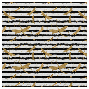 Tela Patrón de libélula con efecto purpurina