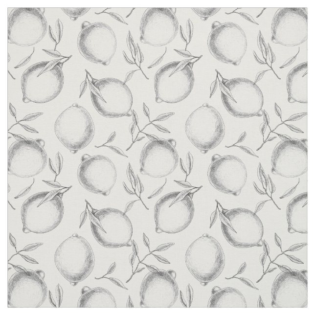 Tela Patrón de limón dibujado a mano (Retal)