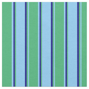 Tela Patrón de líneas azul cielo claro, verde marino y 