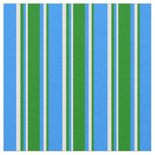Tela Patrón de líneas azul, verde y beige