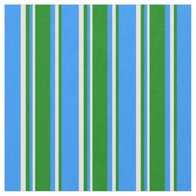 Tela Patrón de líneas azul, verde y beige (De cerca)