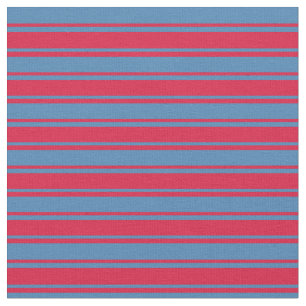 Tela Patrón de líneas azul y crimson
