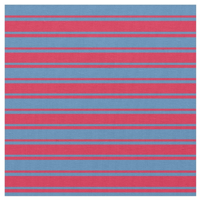 Tela Patrón de líneas azul y crimson (De cerca)