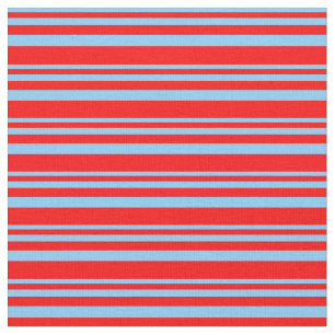 Tela Patrón de líneas azul y rojo cielo claro