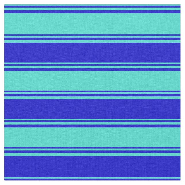 Tela Patrón de líneas azul y turquesa (De cerca)