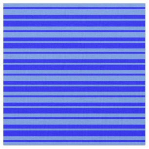 Tela Patrón de líneas azules de flor azul