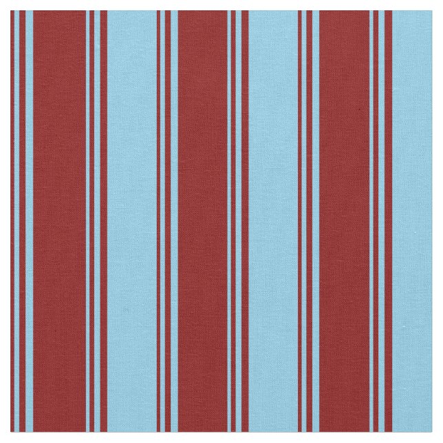 Tela Patrón de líneas azules maroon y cielo (De cerca)