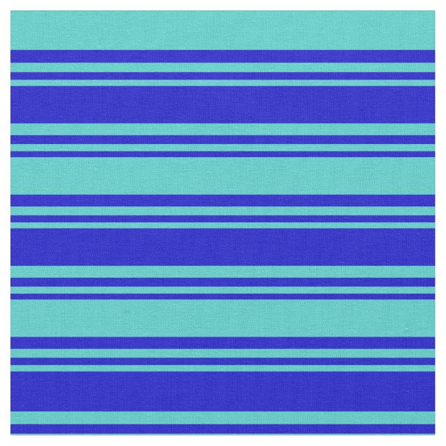 Tela Patrón de líneas/bandas azul y turquesa (De cerca)